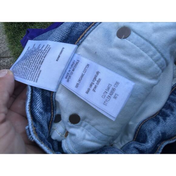 Agolde 90s Mid Rise Loose Fit Straight Leg Distressed Jeans Cotton Denim Size 25 - Picture 11 of 11